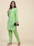 Fizaa Chikankari Short Modal Kurta Set - Green
